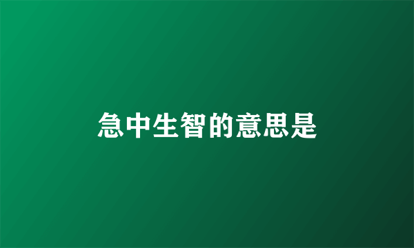 急中生智的意思是