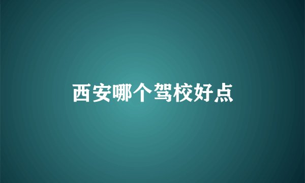 西安哪个驾校好点