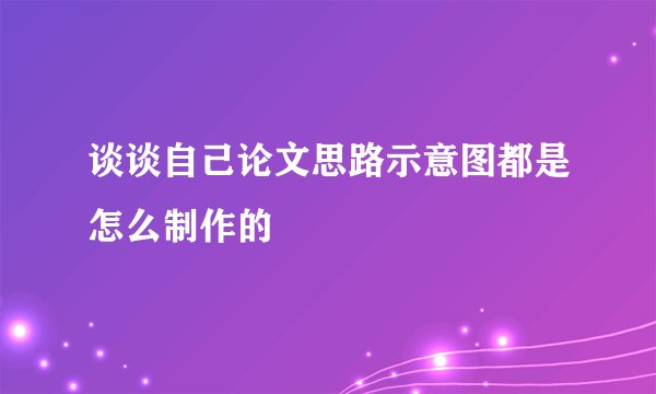 谈谈自己论文思路示意图都是怎么制作的