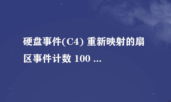 硬盘事件(C4) 重新映射的扇区事件计数 100 100 30 19 警告，这个是什么问题？