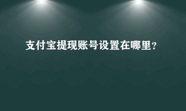 支付宝提现账号设置在哪里？