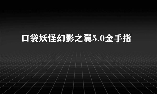 口袋妖怪幻影之翼5.0金手指