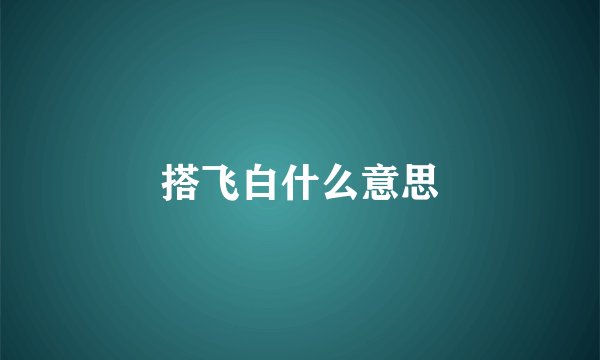 搭飞白什么意思