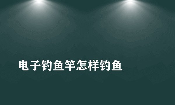 
电子钓鱼竿怎样钓鱼


