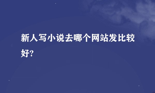 新人写小说去哪个网站发比较好?