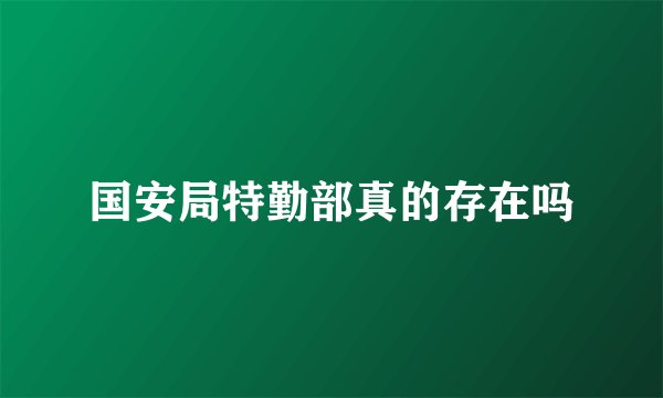 国安局特勤部真的存在吗