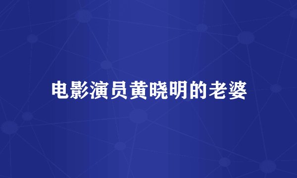 电影演员黄晓明的老婆