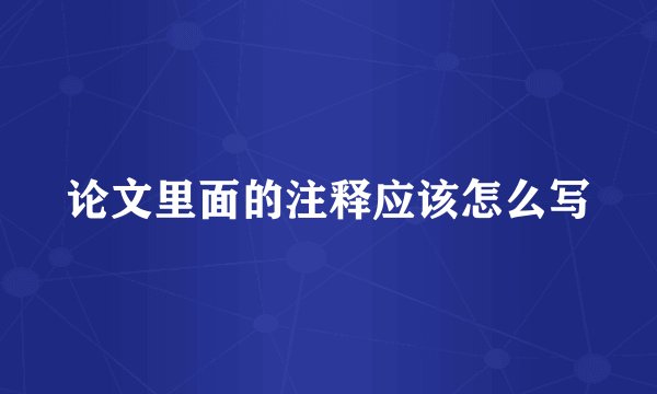 论文里面的注释应该怎么写