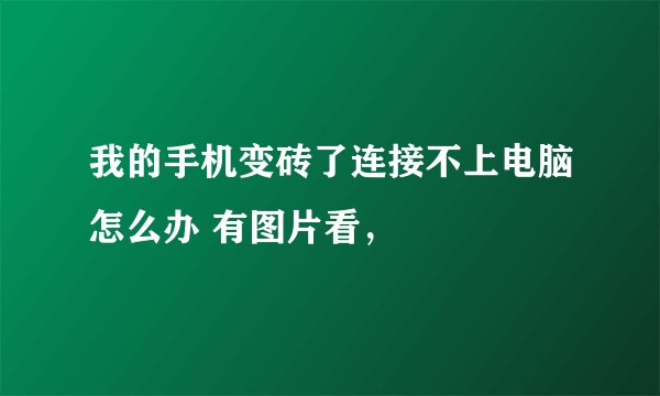 我的手机变砖了连接不上电脑怎么办 有图片看，