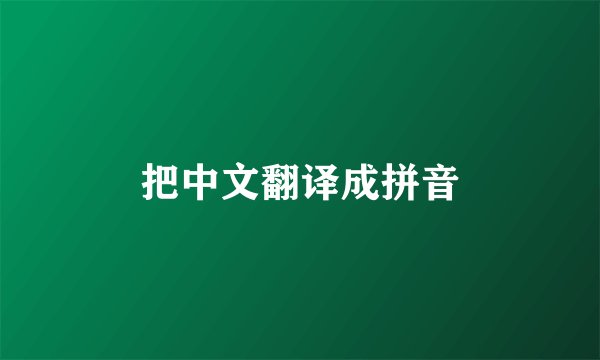 把中文翻译成拼音