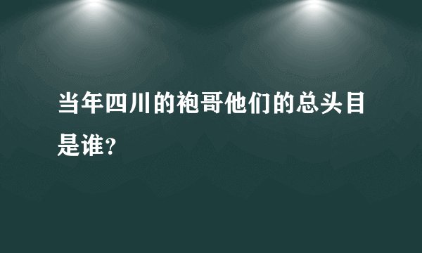 当年四川的袍哥他们的总头目是谁？