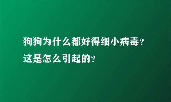 狗狗为什么都好得细小病毒？这是怎么引起的？