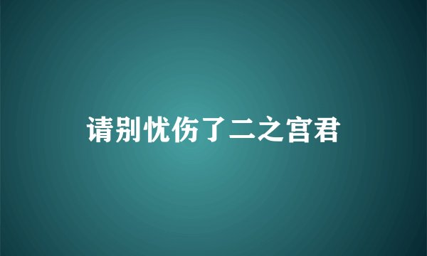 请别忧伤了二之宫君