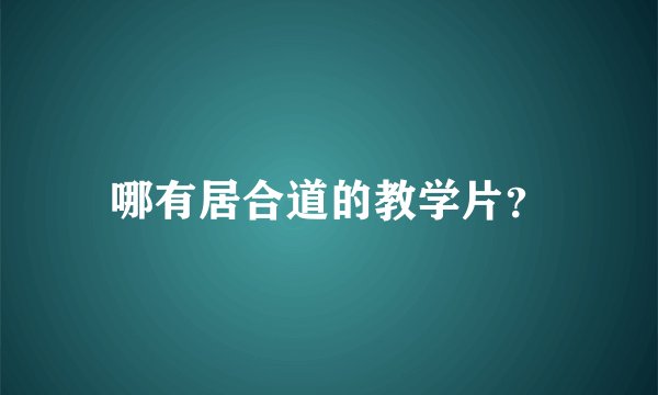 哪有居合道的教学片？