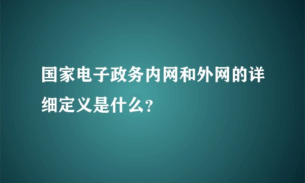 国家电子政务内网和外网的详细定义是什么？