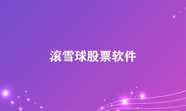 滚雪球股票软件