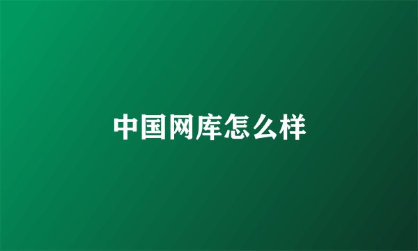 中国网库怎么样