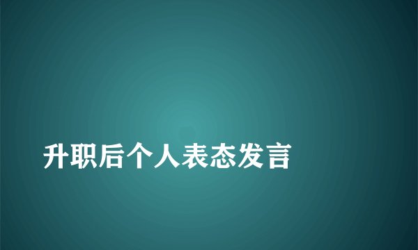 
升职后个人表态发言

