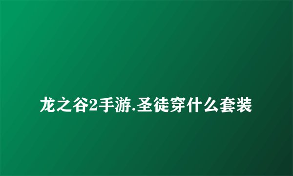 
龙之谷2手游.圣徒穿什么套装

