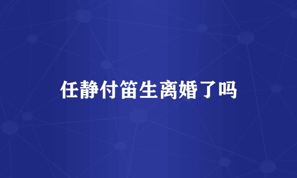 任静付笛生离婚了吗