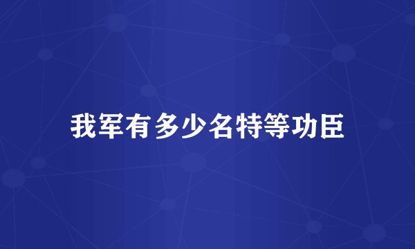 我军有多少名特等功臣
