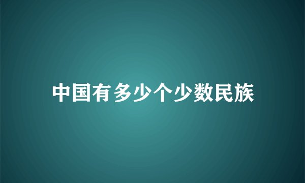 中国有多少个少数民族
