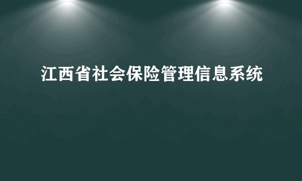 江西省社会保险管理信息系统