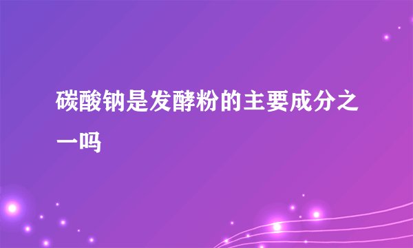 碳酸钠是发酵粉的主要成分之一吗