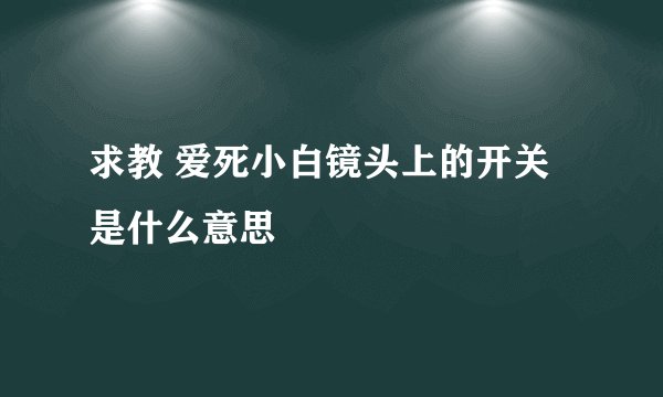 求教 爱死小白镜头上的开关是什么意思