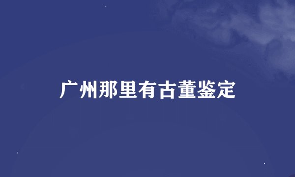 广州那里有古董鉴定