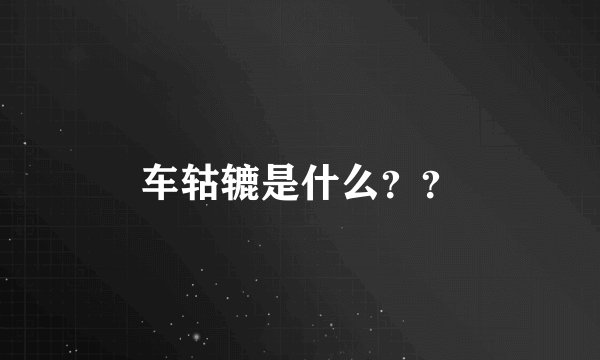 车轱辘是什么？？
