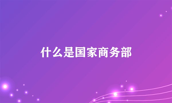 什么是国家商务部