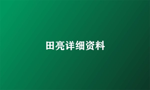 田亮详细资料