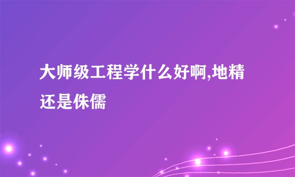 大师级工程学什么好啊,地精还是侏儒