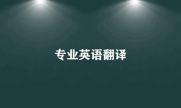 专业英语翻译
