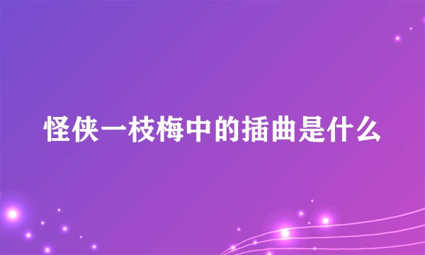 怪侠一枝梅中的插曲是什么