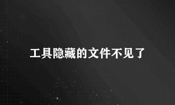 工具隐藏的文件不见了