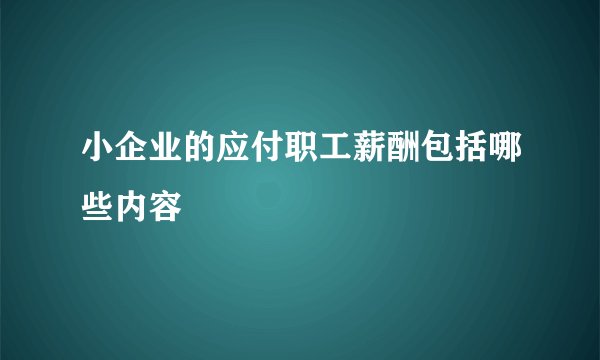小企业的应付职工薪酬包括哪些内容