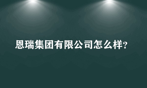 恩瑞集团有限公司怎么样？
