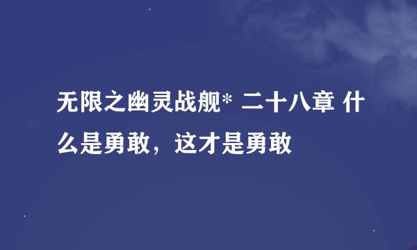 无限之幽灵战舰* 二十八章 什么是勇敢，这才是勇敢