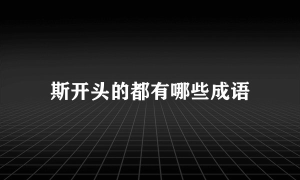 斯开头的都有哪些成语