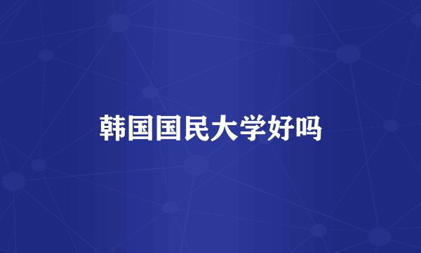 韩国国民大学好吗