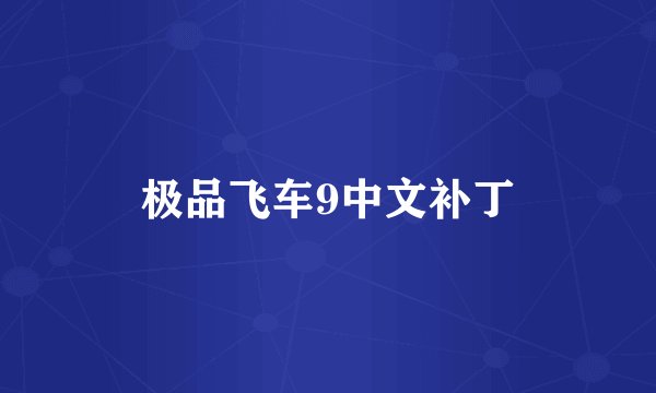 极品飞车9中文补丁
