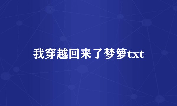 我穿越回来了梦箩txt