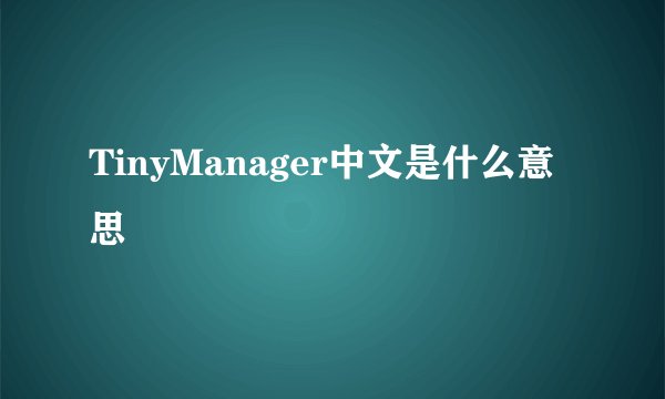 TinyManager中文是什么意思