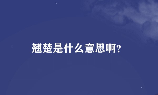 翘楚是什么意思啊?