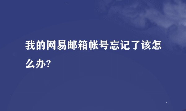 我的网易邮箱帐号忘记了该怎么办?