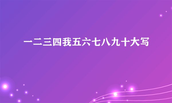 一二三四我五六七八九十大写