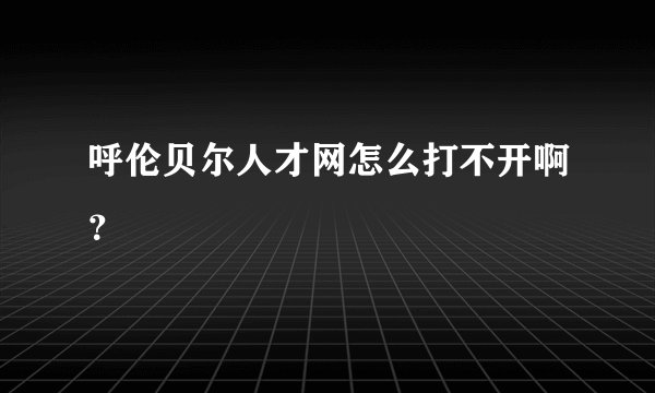 呼伦贝尔人才网怎么打不开啊？