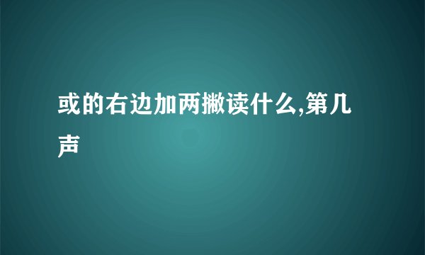 或的右边加两撇读什么,第几声